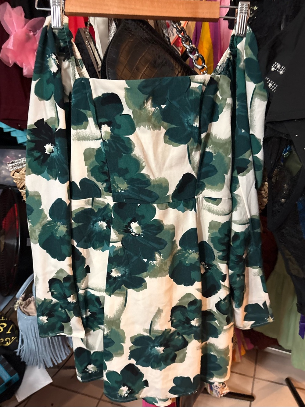 NWT Abercrombie & Fitch Teal Floral Mini Dress. Size XS.